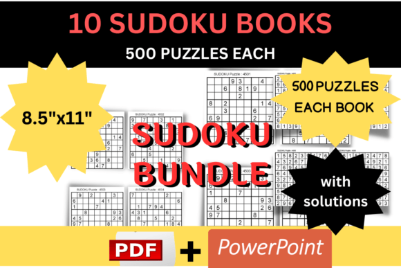 10-Book Sudoku Bundle with PDF and PowerPoint
