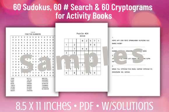 60 Each Cryptogram, Sudoku Searches: The Ultimate KDP Puzzle Bundle for Activity Books