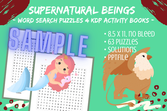 63 Supernatural Beings Word Search Puzzles for KDP