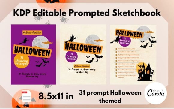 Editable Prompted Halloween Sketchbook
