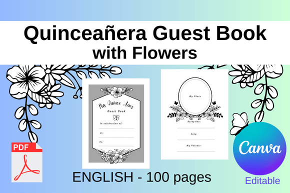 Quinceañera Guest Book with Flowers: A Lasting Keepsake for a Milestone Celebration