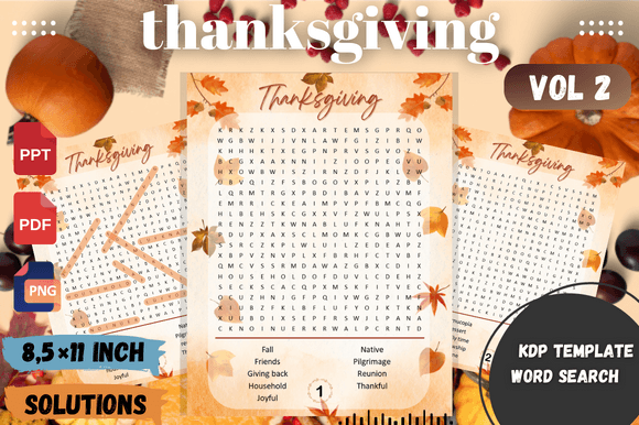 Thanksgiving Word Search Vol 2: A Practical Tool for Creators