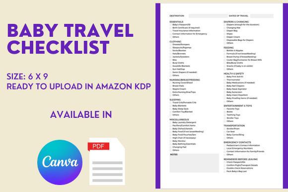 The Baby Travel Checklist KDP Interior: A Practical Tool for Low-Content Publishing